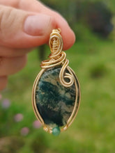 Charger l'image dans la galerie, Pendentif Agate mousse • Wire wrapping