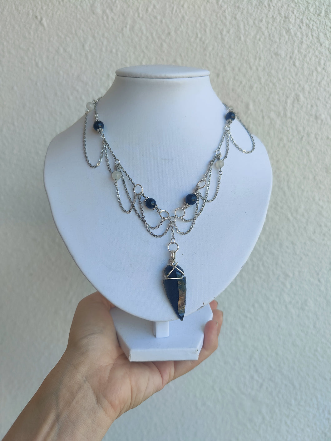 Morticia • Obsidienne, Tourmaline et Pierre de lune