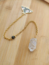 Charger l&#39;image dans la galerie, Pendule • Cristal de roche &amp; Obsidienne Dorée
