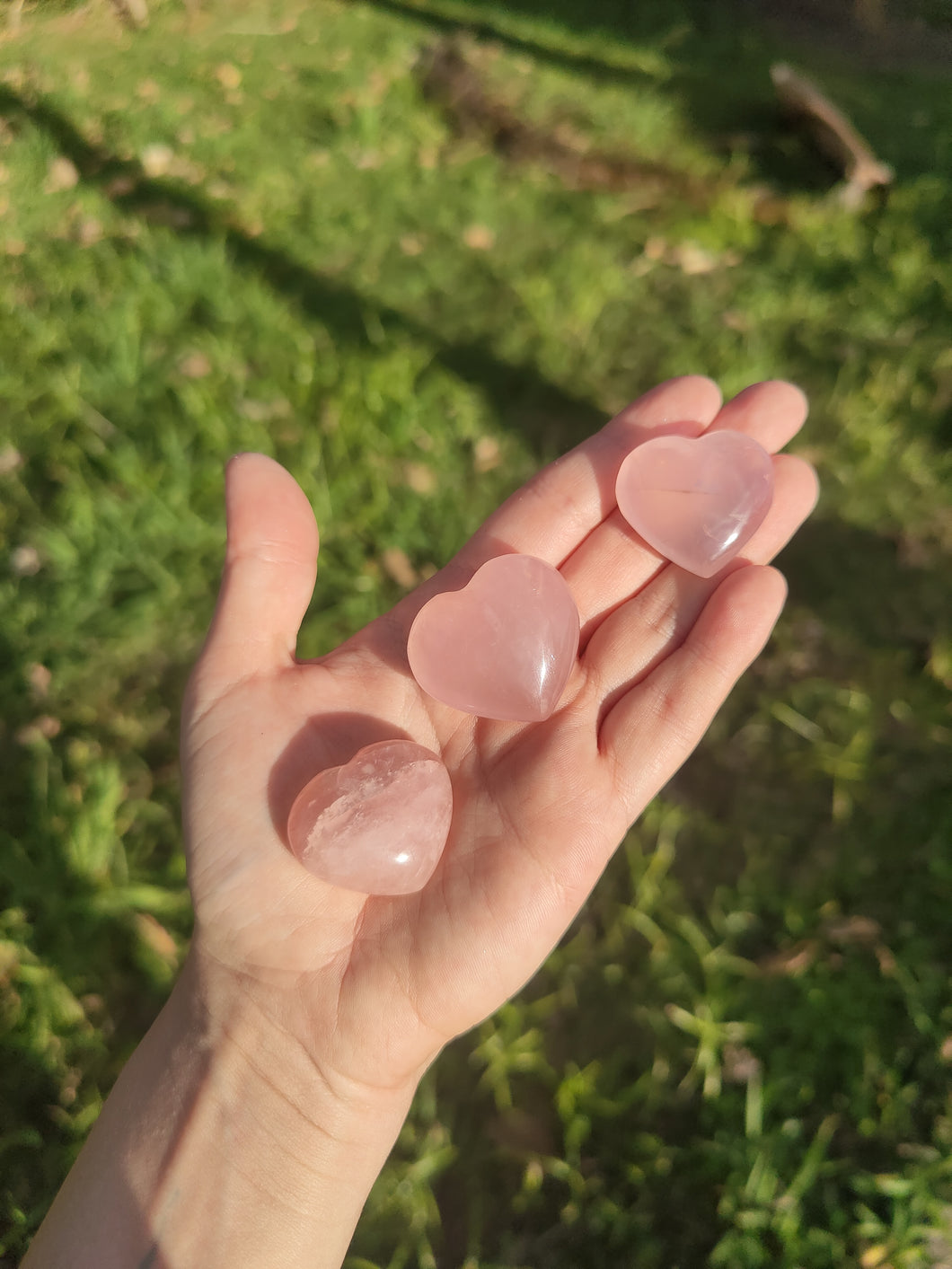 Cœurs en quartz rose