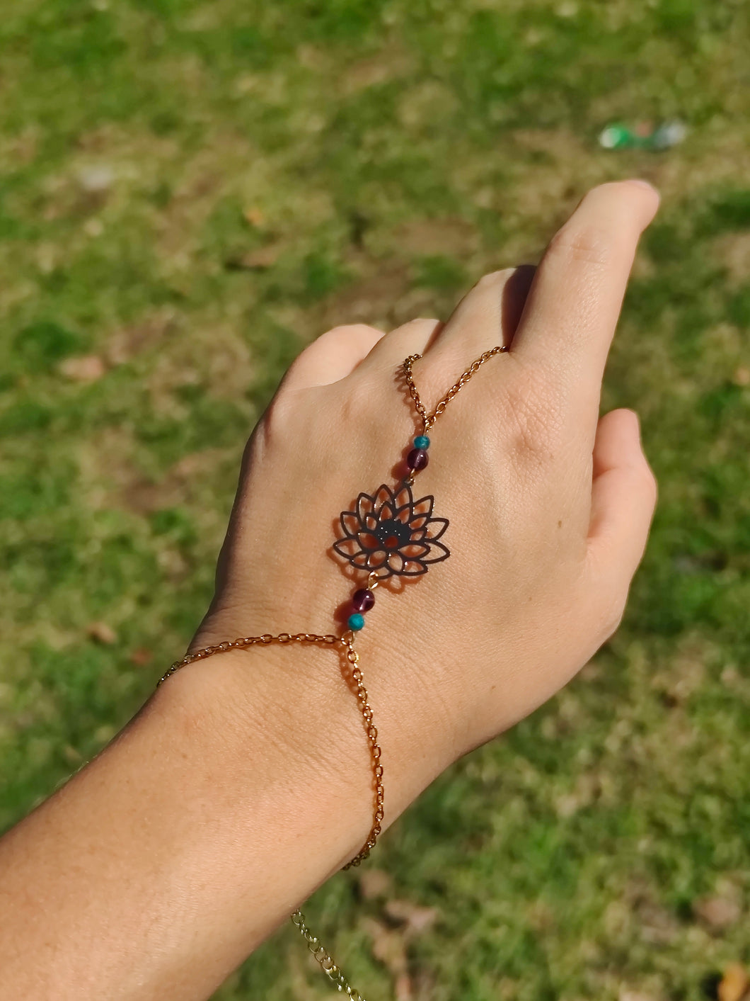 Bijou de main • Améthyste & Apatite