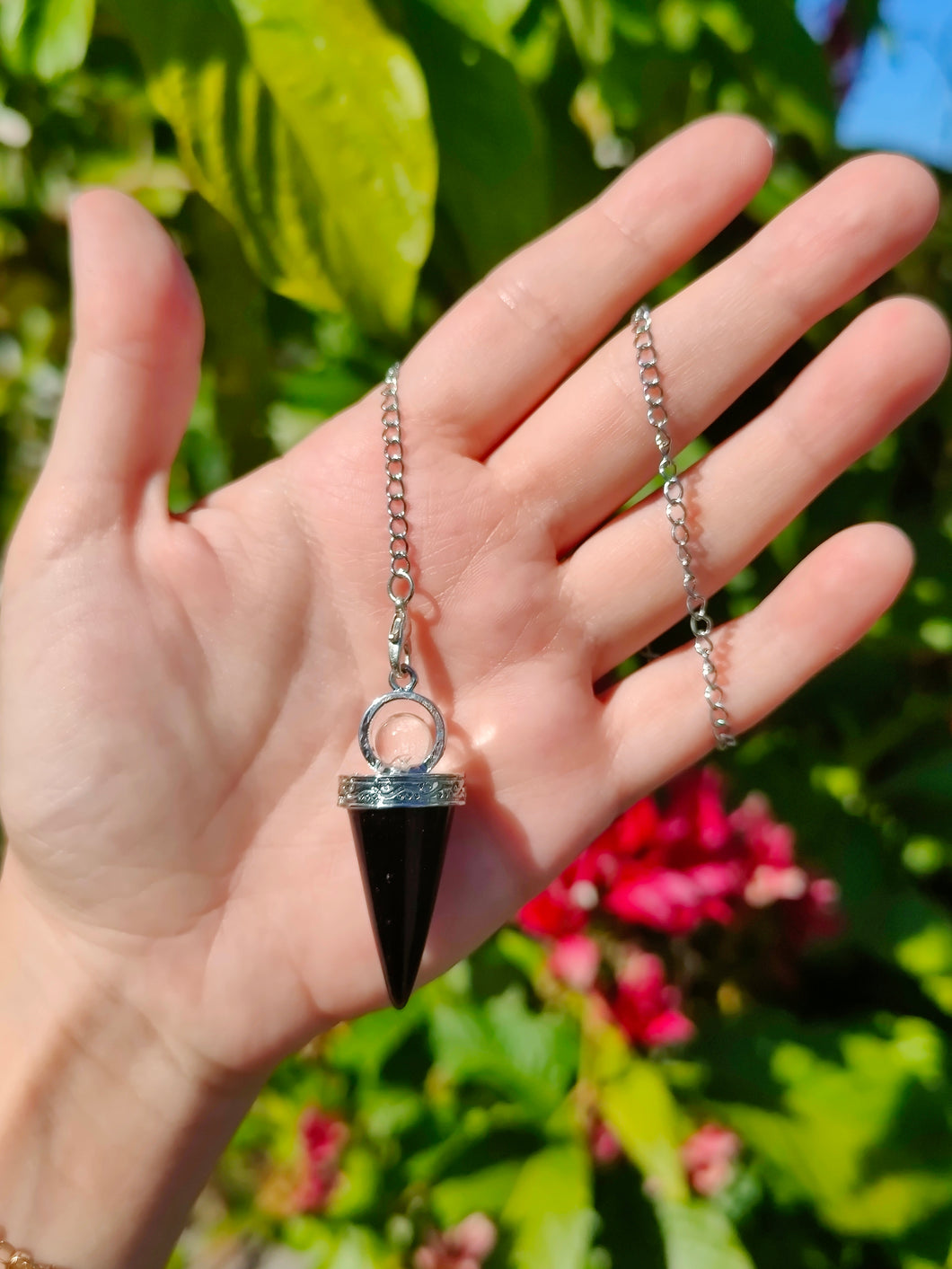 Pendule Obsidienne • Cristal de roche