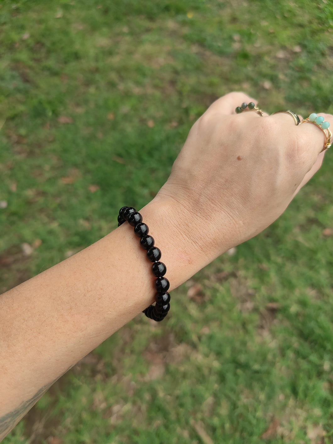 Bracelet en obsidienne Noire