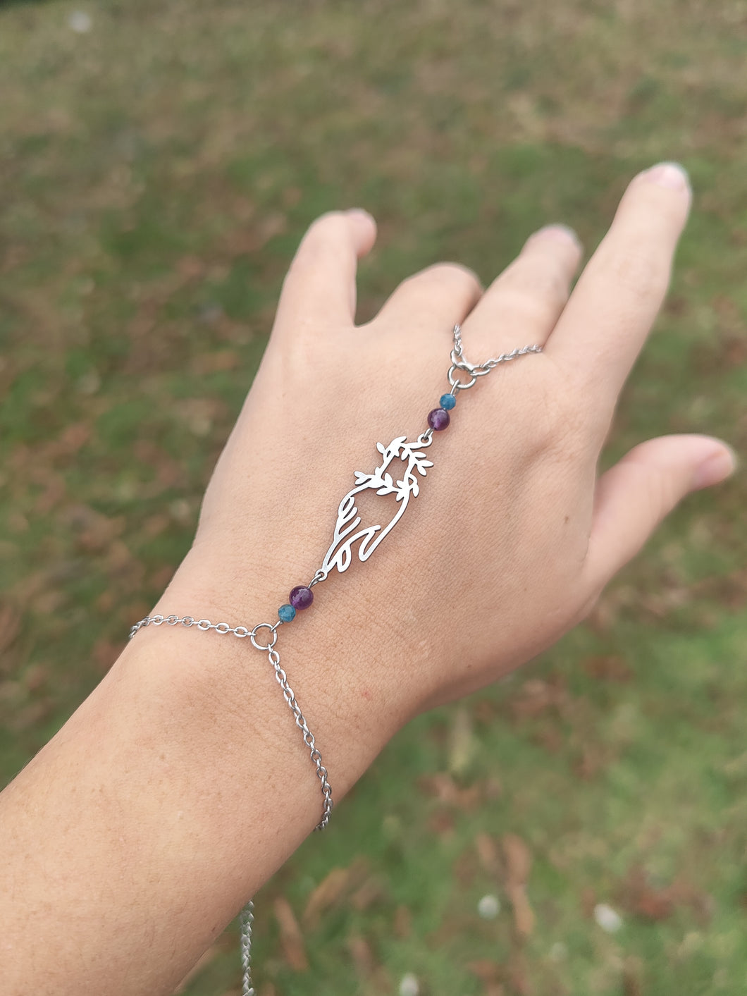 Bijou de main • Améthyste & apatite