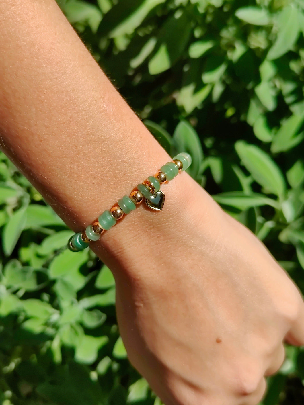 Bracelet Jennifer • Aventurine & Cœur