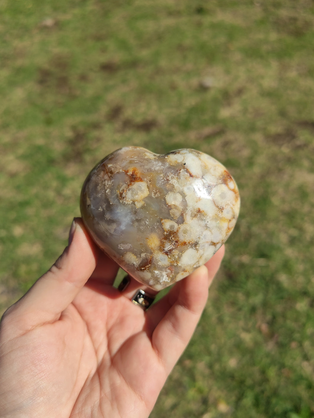 Cœur en agate fleur (L)