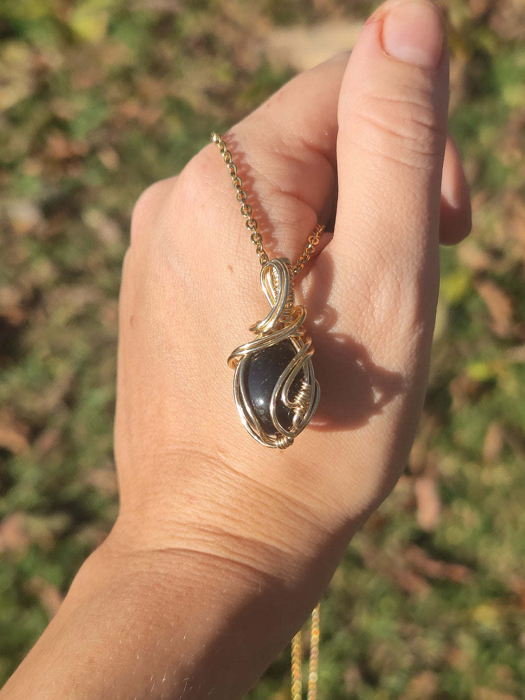 Pendentif Tourmaline Noire • Wire Wrapping