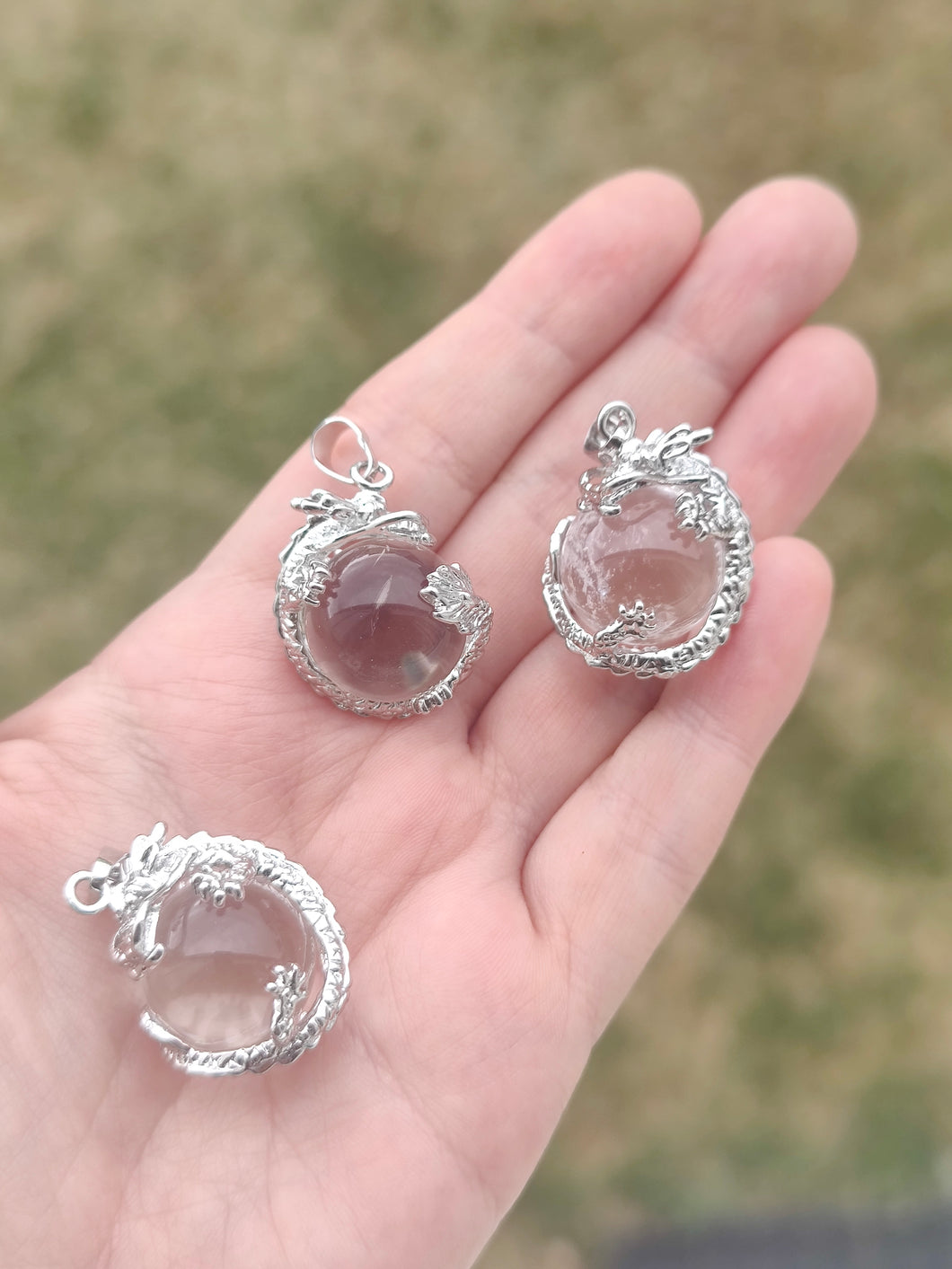 Pendentif Dragon • Cristal de roche