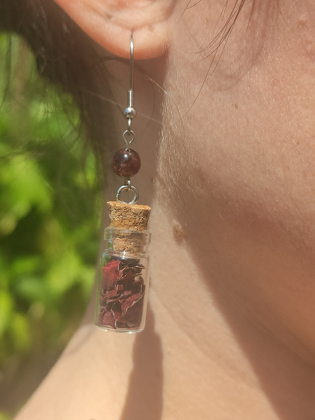 Boucles Frigg • Grenat Almandin, Rose Rouge