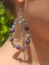 Charger l&#39;image dans la galerie, Boucles &quot;Voie Lactée&quot; • Labradorite, Lépidolite
