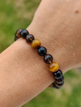 Charger l&#39;image dans la galerie, Bracelet Protection (œil de tigre•onyx•quartz fumé)
